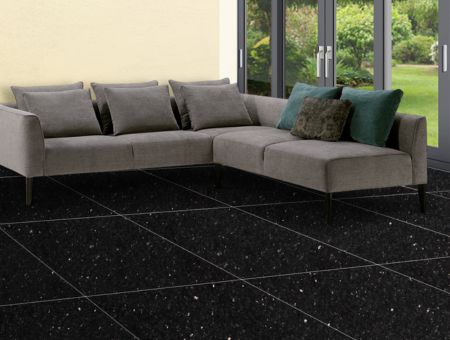 Black galaxy on flooring